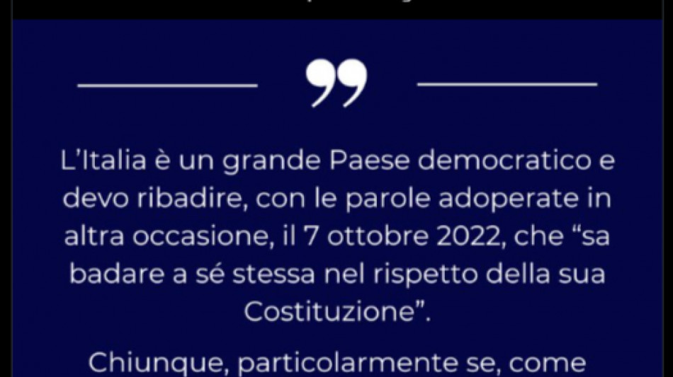 Musk ritwitta un commento su Mattarella, 'ha ragione Meloni'