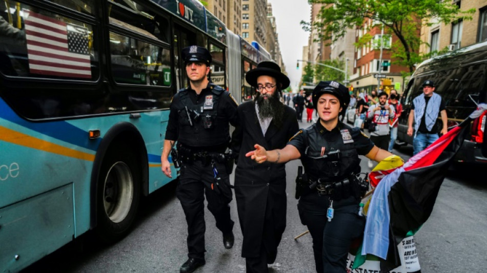 Pro-Palestinian demonstrators protest outside the Met Gala