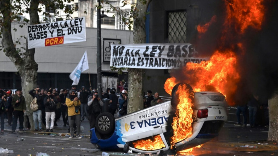 Argentines battle police as Milei reforms clear Senate hurdle